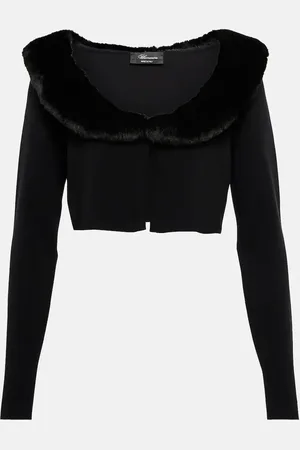 BLUMARINE Faux fur-trimmed cardigan