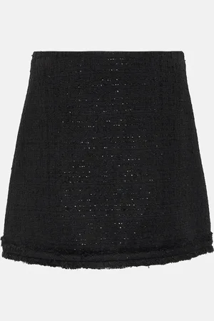 VERSACE Embellished tweed miniskirt
