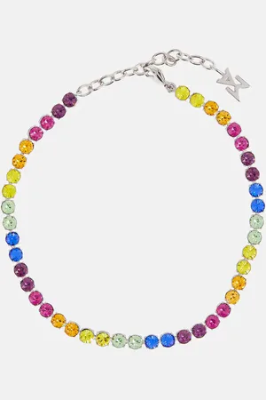 Amina Muaddi Tennis crystal-embellished anklet