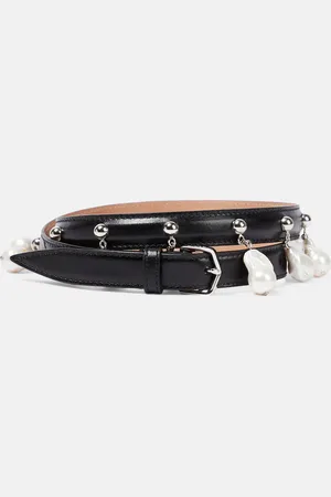Alaïa AlaÃ¯a Faux pearl-embellished leather belt