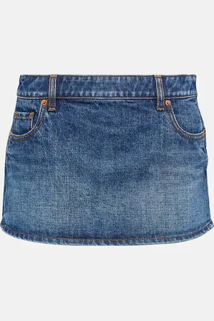 VALENTINO Low-rise denim miniskirt