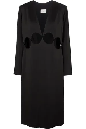 DRIES VAN NOTEN Cutout satin midi dress