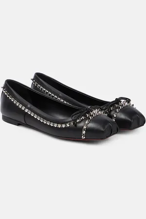 Christian Louboutin Mamadrague Spikes embellished leather ballet flats