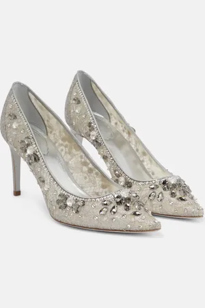 RENE CAOVILLA Embellished lace pumps