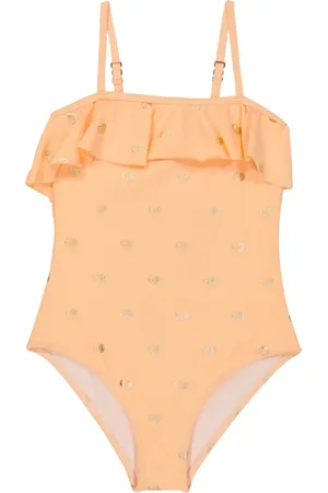 Chloé ChloÃ© Kids Flocked ruffled swimsuit