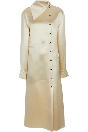 Jil Sander Asymmetric satin midi dress