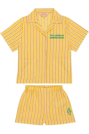 The Animals Observatory Magpie striped cotton pajamas