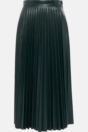 Maison Margiela Pleated faux leather midi skirt