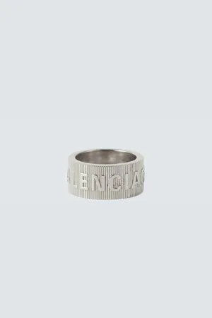 Balenciaga Force Striped sterling ring