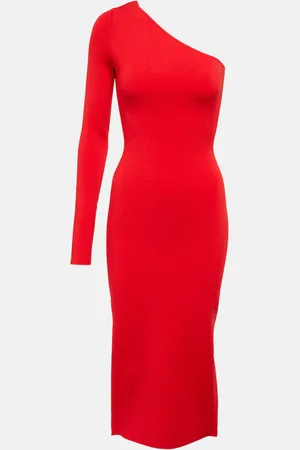 Victoria Beckham VB one-shoulder knit midi dress