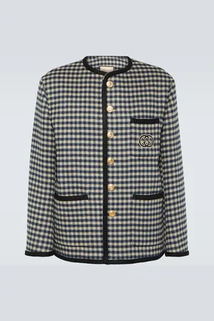 Gucci Interlocking G gingham wool jacket