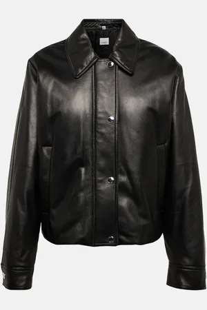Burberry Embroidered padded leather jacket