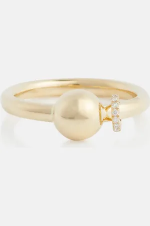 Rainbow K Piercing 14kt gold ring with diamonds