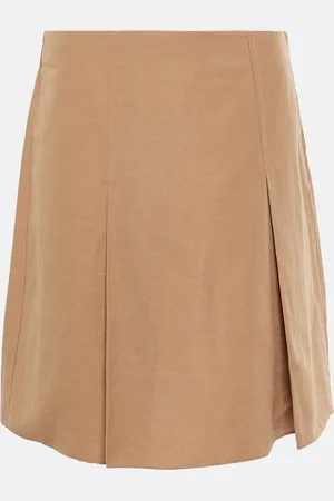 Vince Pleated cotton-blend miniskirt