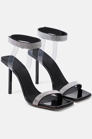 Amina Muaddi Rih embellished patent leather sandals
