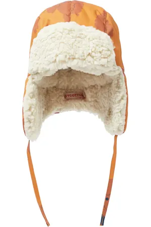 Tiny Cottons Printed faux shearling-trimmed hat