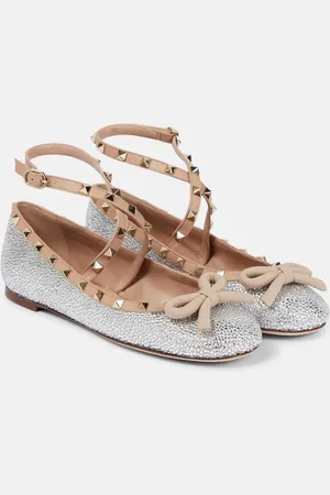 VALENTINO GARAVANI Rockstud embellished ballet flats