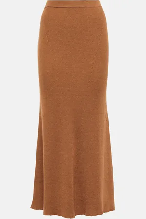 GABRIELA HEARST Epper ribbed-knit high-rise midi skirt