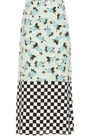 Erdem Vaughan printed crÃªpe midi skirt
