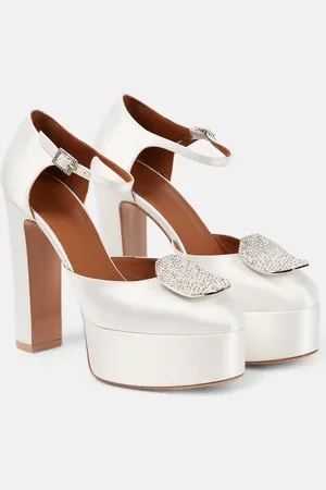 MALONE SOULIERS Terra embellished satin platform pumps