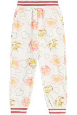 MONNALISA Floral printed cotton-blend sweatpants