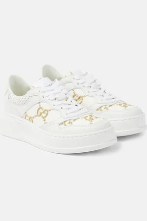 Gucci GG leather-trimmed sneakers