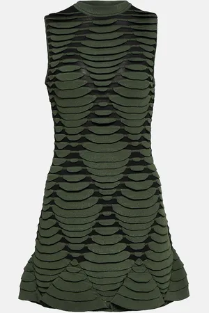 Alaïa AlaÃ¯a Snake-effect knit minidress