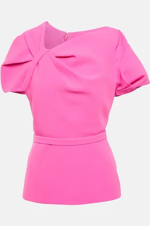 Safiyaa Peplum crÃªpe top