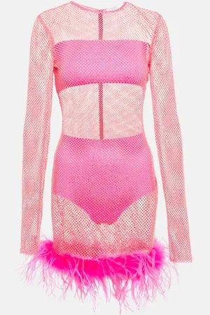 GIUSEPPE DI MORABITO Embellished feather-trimmed minidress