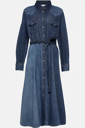 Chloé ChloÃ© Paneled denim midi dress