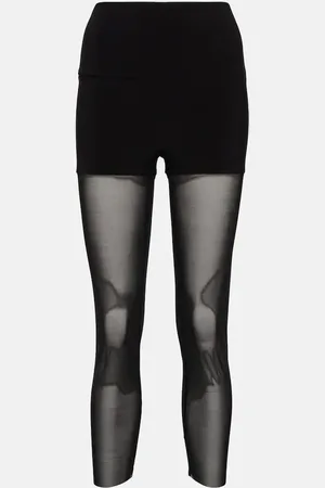 Norma Kamali Mesh-trimmed leggings