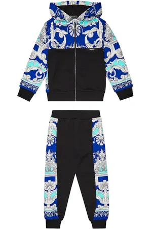VERSACE Printed zipped hoodie and sweatpants set