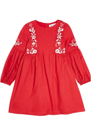 Tartine Et Chocolat Embroidered cotton-blend dress