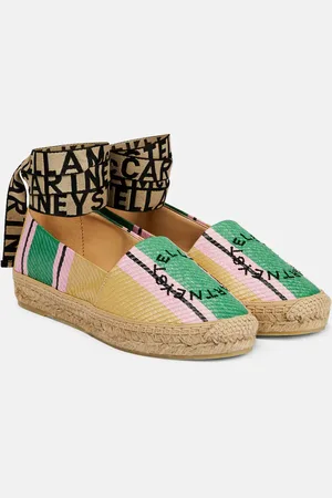 Stella McCartney Gaia logo striped espadrilles