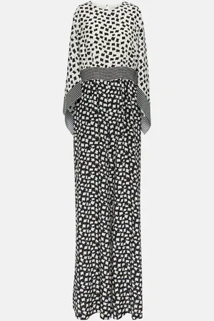 Max Mara Printed wide-leg silk jumpsuit