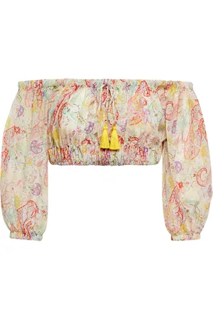 Etro Paisley cotton and silk crop top