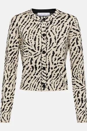 Proenza Schouler White Label printed silk-blend cardigan