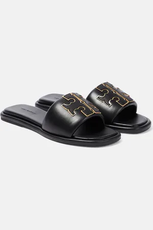 Tory Burch Double T leather slides