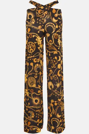 Marine Serre Cutout printed wide-leg pants