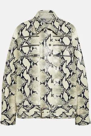 Khaite Tania python-effect leather jacket