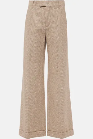 Brunello Cucinelli Chevron wool-blend flared pants
