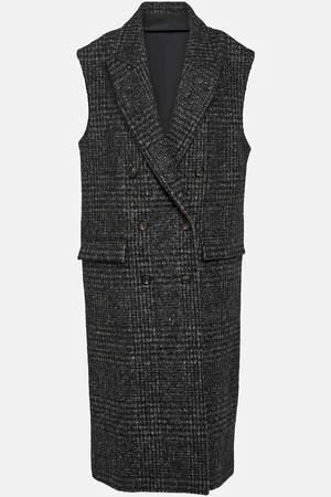 Brunello Cucinelli Checked wool-blend coat
