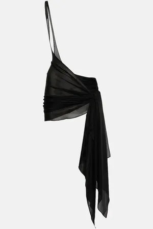 MUGLER One-shoulder jersey beach cover-up