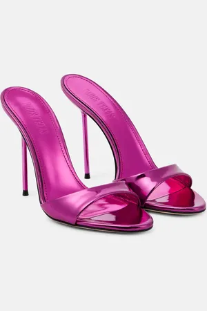 PARIS TEXAS Lidia mirrored leather mules