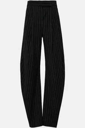 The Attico Pinstripe high-rise wide-leg pants