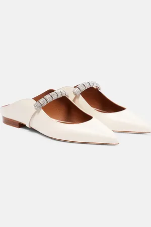 MALONE SOULIERS Bella embellished leather slippers