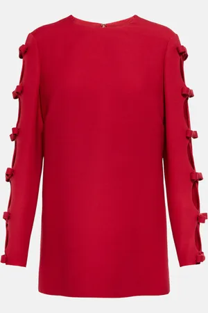 VALENTINO Bow-trimmed wool and silk sweater