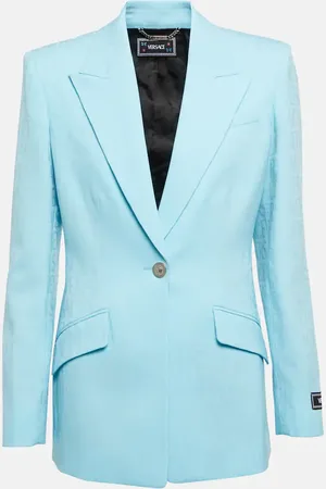 VERSACE Logo-jacquard wool blazer
