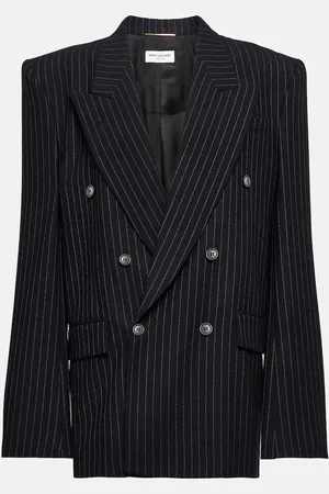 Saint Laurent Pinstripe oversized virgin wool blazer