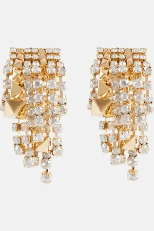 VALENTINO Crystal and Rockstud drop earrings